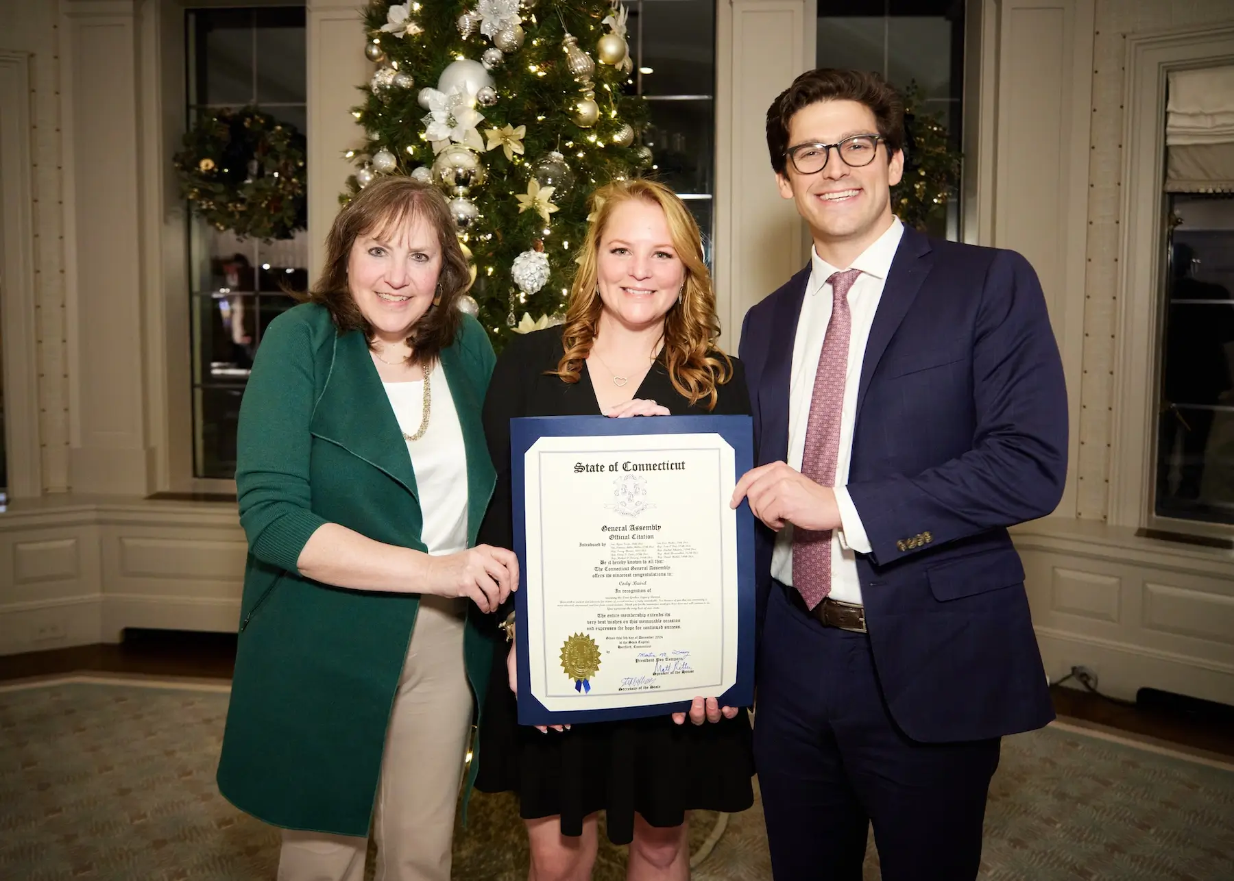 The Rowan Center’s Cody Baird Receives State of Connecticut General Assembly Citation for Volunteer Excellence